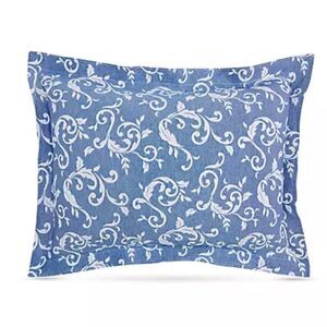 Lamont Home Annabella Bed Pillow Sham Set Blue Flora Print Standard Size